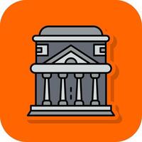 Pantheon Filled Orange background Icon vector