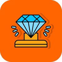 Diamond Filled Orange background Icon vector