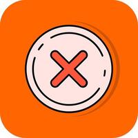 cancelar lleno naranja antecedentes icono vector