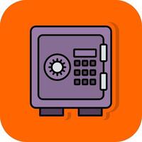 Lockers Filled Orange background Icon vector