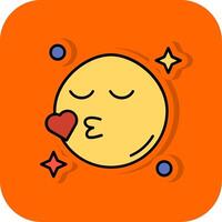 Kiss Filled Orange background Icon vector