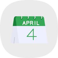 4th of April Flat Curve Icon vector