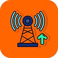 Signal Filled Orange background Icon vector