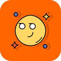 Smirking Filled Orange background Icon vector