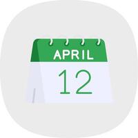 12th of April Flat Curve Icon vector