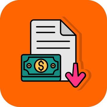 disminución lleno naranja antecedentes icono vector