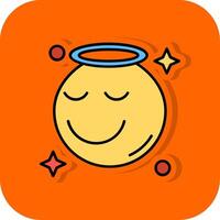 Angel Filled Orange background Icon vector