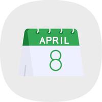 8th of April Flat Curve Icon vector