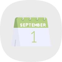 1st of September Flat Curve Icon vector