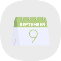 9th of September Flat Curve Icon vector