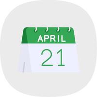 21st of April Flat Curve Icon vector