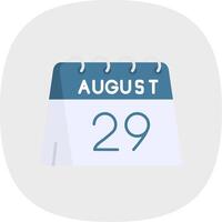 29th of August Flat Curve Icon vector