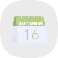 16th of September Flat Curve Icon vector