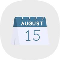 15th of August Flat Curve Icon vector