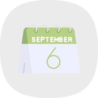 6th of September Flat Curve Icon vector