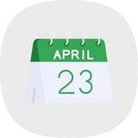23rd of April Flat Curve Icon vector