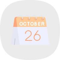 26th of October Flat Curve Icon vector