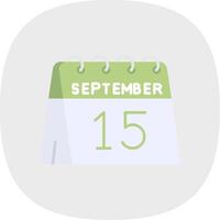 15th of September Flat Curve Icon vector