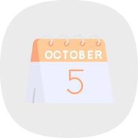 5th of October Flat Curve Icon vector