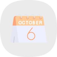 6th of October Flat Curve Icon vector