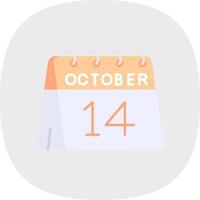 14th of October Flat Curve Icon vector