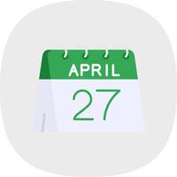 27th of April Flat Curve Icon vector