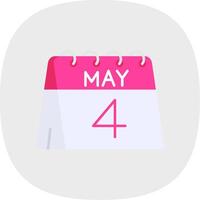 4th of May Flat Curve Icon vector