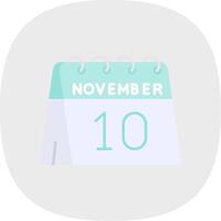 10th of November Flat Curve Icon vector