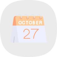 27th of October Flat Curve Icon vector