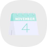 4th of November Flat Curve Icon vector
