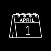 1st of April Line Inverted Icon vector