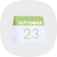 23rd of September Flat Curve Icon vector