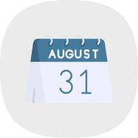 31st of August Flat Curve Icon vector