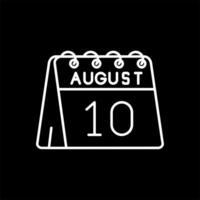 10th of August Line Inverted Icon vector