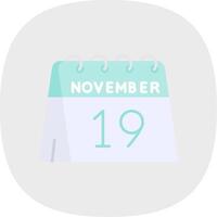 19th of November Flat Curve Icon vector