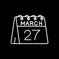 27th of March Line Inverted Icon vector