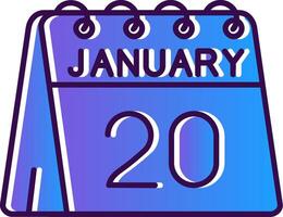 20th of January Gradient Filled Icon vector