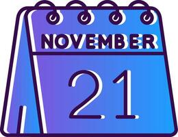 21st of November Gradient Filled Icon vector