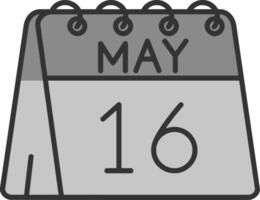 16th of May Line Filled Greyscale Icon vector