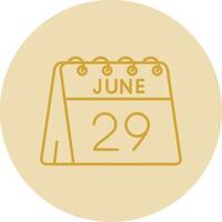 29th of June Line Yellow Circle Icon vector