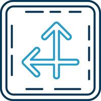 Intersect Line Blue Two Color Icon vector