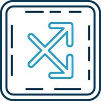 Intersect Line Blue Two Color Icon vector