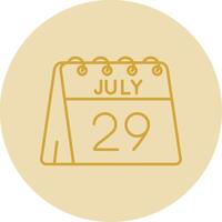 29th of July Line Yellow Circle Icon vector