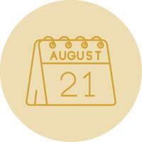 21st of August Line Yellow Circle Icon vector