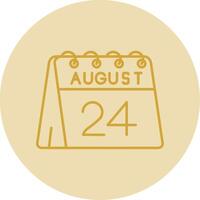 24th of August Line Yellow Circle Icon vector