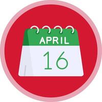 16th of April Flat Multi Circle Icon vector