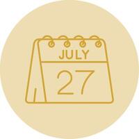 27th of July Line Yellow Circle Icon vector