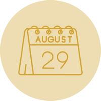 29th of August Line Yellow Circle Icon vector