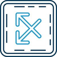 Intersect Line Blue Two Color Icon vector