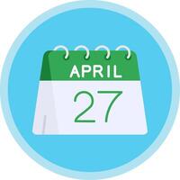 27th of April Flat Multi Circle Icon vector